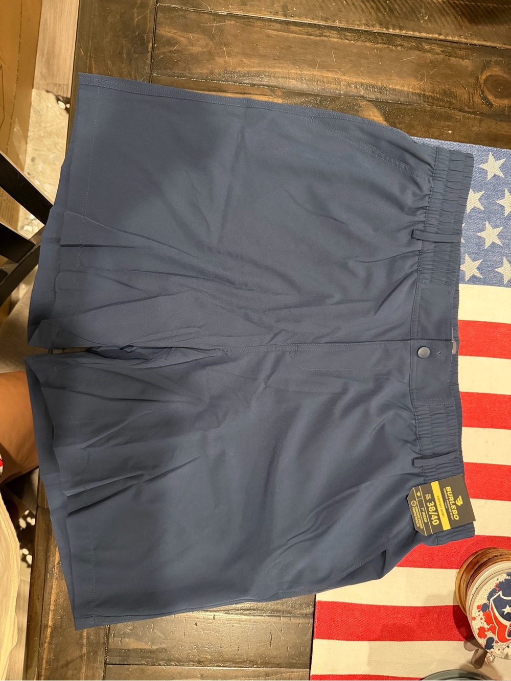 BURLEBO Navy Blue Men’s Athletic Shorts